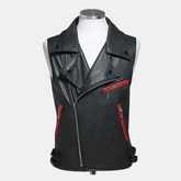 Mens Sleeveless Genuine Leather Vest